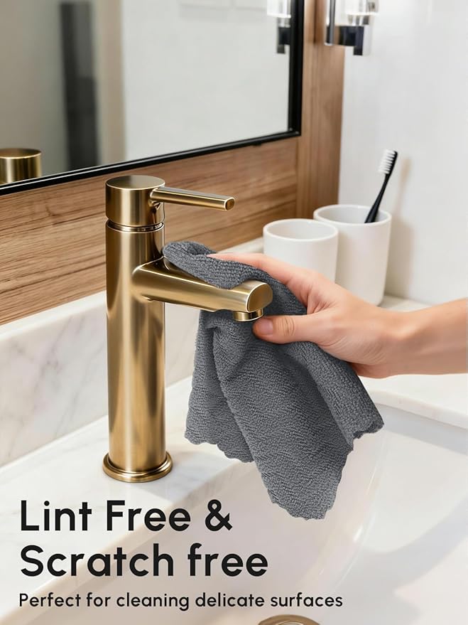 Microfiber Cleaning Cloths Roll, 75 Pack Tear Away Microfiber Towels Roll, 12" x 12" Lint Free Rags, Reusable Cleaning Cloths,Washable,Scratch Free,Ultra Absorbent Dish Rags(Dark Grey Ripple)