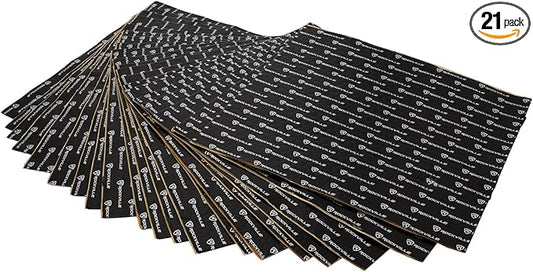 Rockville RockMat 50-15 50 Sq Ft Butyl Sound Deadening Mat 1.5MM 60 Mil, Aluminum Foil Backing, Adhesive Precut Sheets, Reduces Road Noise and Vibrations, Car Truck Van RV Marine