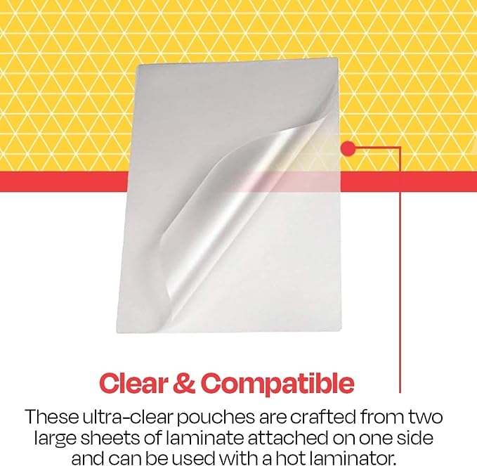 School Smart Laminating Pouches, 18 x 24 Inches, 3 mil Thick, Pack of 50