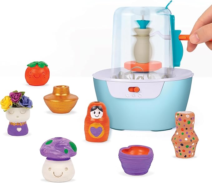Make It Real: Mini Pottery Studio Deluxe Set - DIY All-in-1 Sculpting Craft Kit, All Skill Levels, Miniature Clay Projects, Kids Girls & Tweens Age 8+