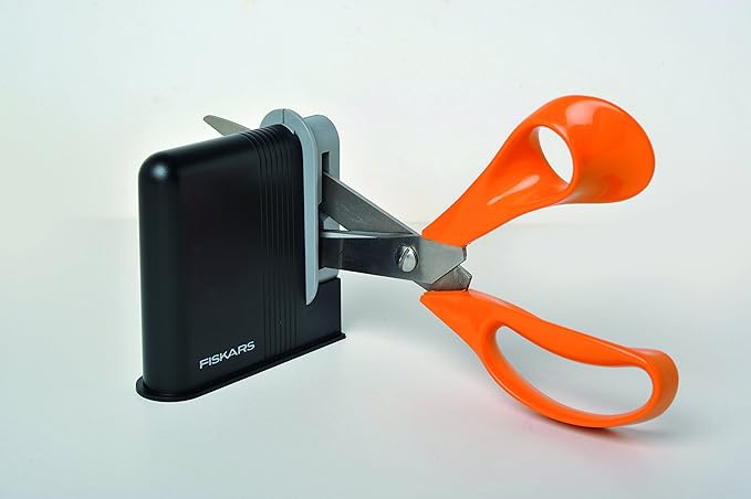 Fiskars Scissor Sharpener, for Right-Handed People, Ceramic Grinding Heads/Plastic casing, Black/Grey, 1005137