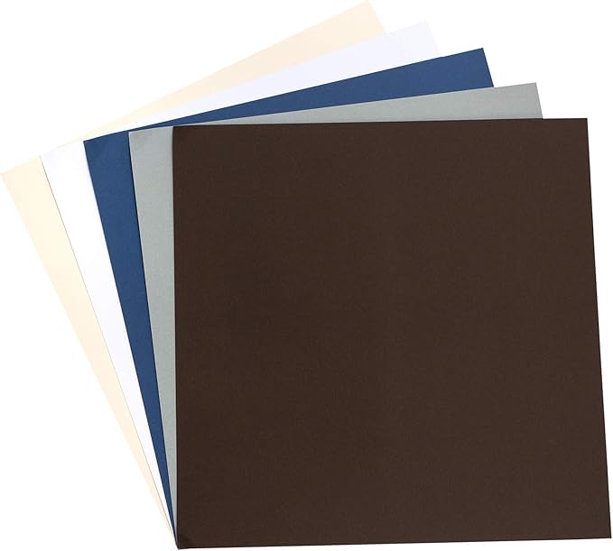 Precision Cardstock 12x12 Paper - Smooth Craft Paper for Die Cutting, Card Making, Scrapbooks - 60 Heavy Duty Sheets, 10 Unique Colors, 80lb (216gsm), Solid Core - Neutrals