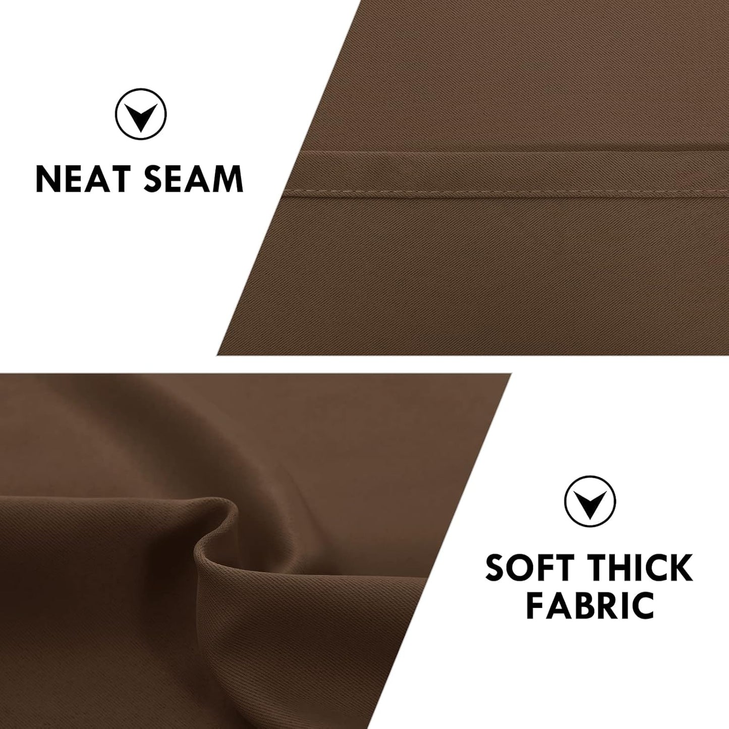 DWCN Blackout Curtains Room Darkening Thermal Insulated Bedroom Curtains Window Curtain Panels, 52 x 84 inches Long, Set of 2 Brown Rod Pocket Drapes