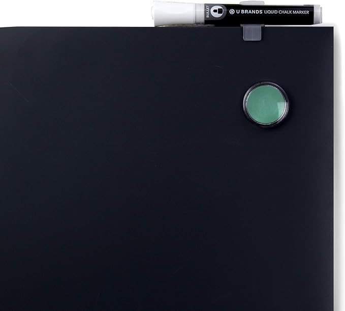 U Brands Magnetic Chalkboard, 11" x 15.5", Frameless, Premium Matte Surface, Includes Marker and Magnet