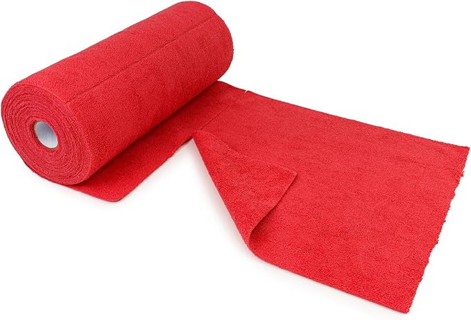 Autofiber Roll-o-Rags Microfiber Towels, Tear Off Sheets, 12 Inch x 12 Inch, 30/Roll (Red)