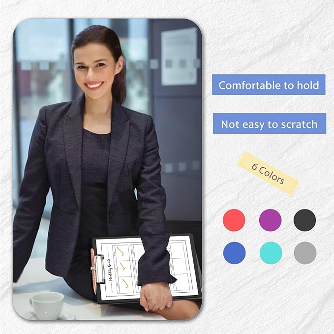 Clipboards with Pen Holder, Clip Boards Plastic Standard A4 Letter Size Holds 100 Sheets 8.5x11 Inch Papers 6 Pack Assorted Colors