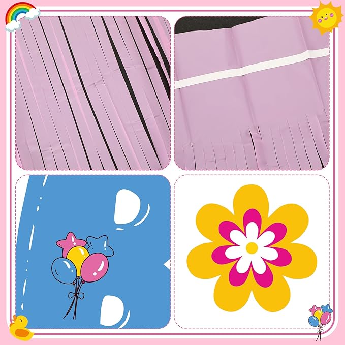 Epakh 39 Pcs Cartoon English Teacher Birthday Party Decorations Includes 24 Pieces Paper Cards 13 Pcs Happy Birthday Banner 2 Pieces Foil Fringe Curtain Backdrop for Photo Prop Themed Party Supplies