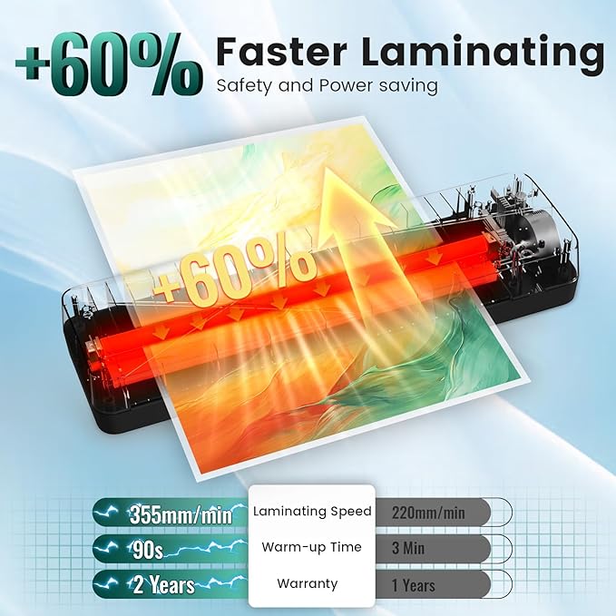 Laminator Machine 13 Inch Laminators - Laminating Machine 11x17 Cold Thermal Laminator Lamination Machine with Sheets, A3 Laminater Personal Laminator for Teachers, Fast Warm for Home Office School