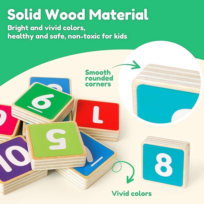 Toddler Learning Toys for 3+,Montessori Preschool Educational Learning Activities Counting & Number Blocks Toys Math Games Easter Basket Stuffers Gifts for Girl Boys
