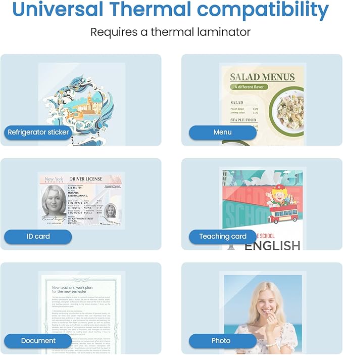 50 Pack Thermal Laminating Pouches 10 Mil, 9 x 11.5 Inches Clear Laminating Sheets, Wide Size Compatibility Office Laminating Supplies for Letter, Photo, Card and ID Badge