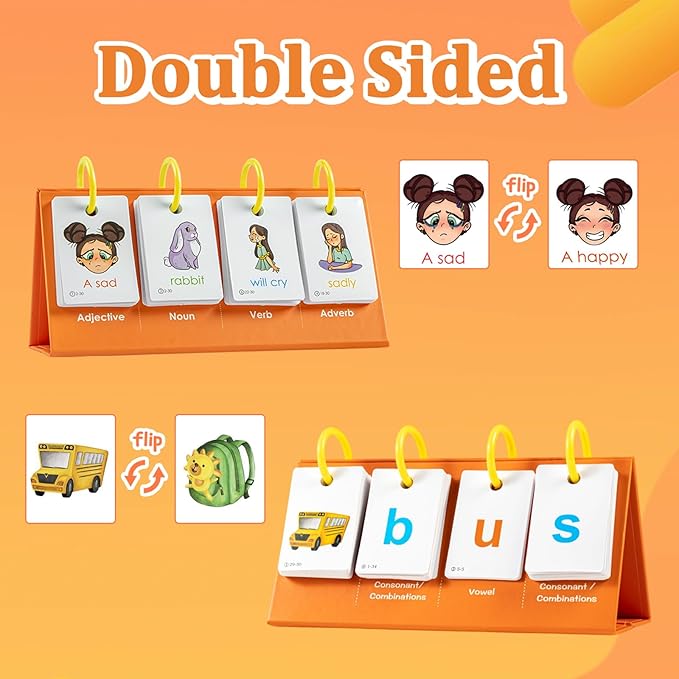 Phonics Flash Cards Sentence Building for Kids, Learn to Read Sight Words Phonics Flashcads, Special Education Homeschool Classroom Supplies