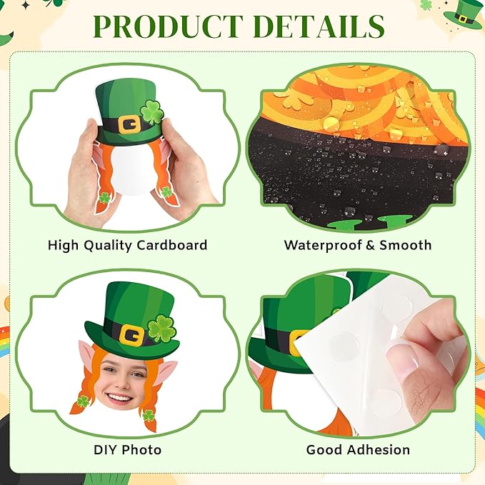 149Pcs St. Patrick’s Day Bulletin Board Decorations Set, Lucky Shamrock Classroom Door Decorations, Irish Clover Paper Cutouts DIY Photo for Teacher Office Home Wall Decor Party Supply