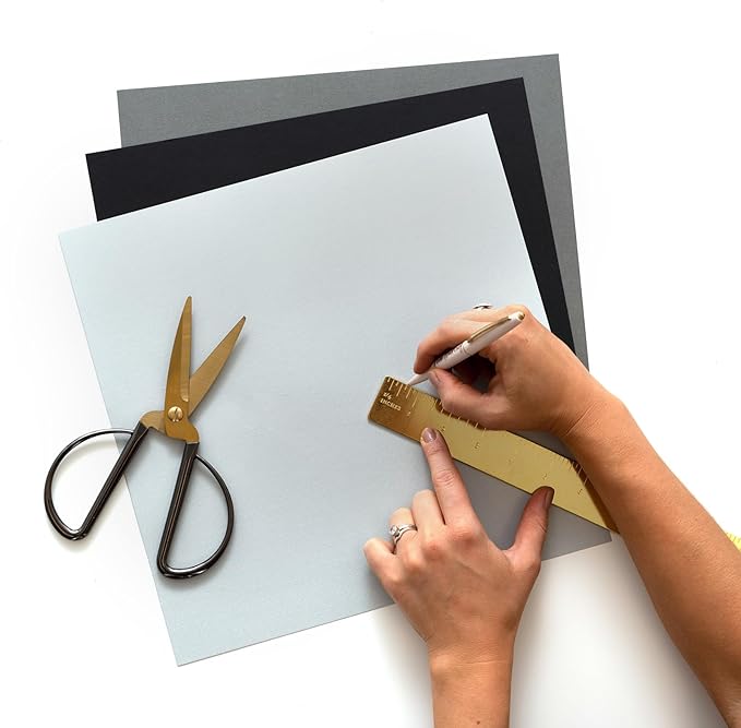 Smooth Cardstock 12x12 Paper - Colored Craft Paper for Die Cutting, Card Making, Scrapbooks - 60 Heavy Duty Sheets, 10 Unique Colors, 80lb (216gsm), Solid Core - Modern Neutrals