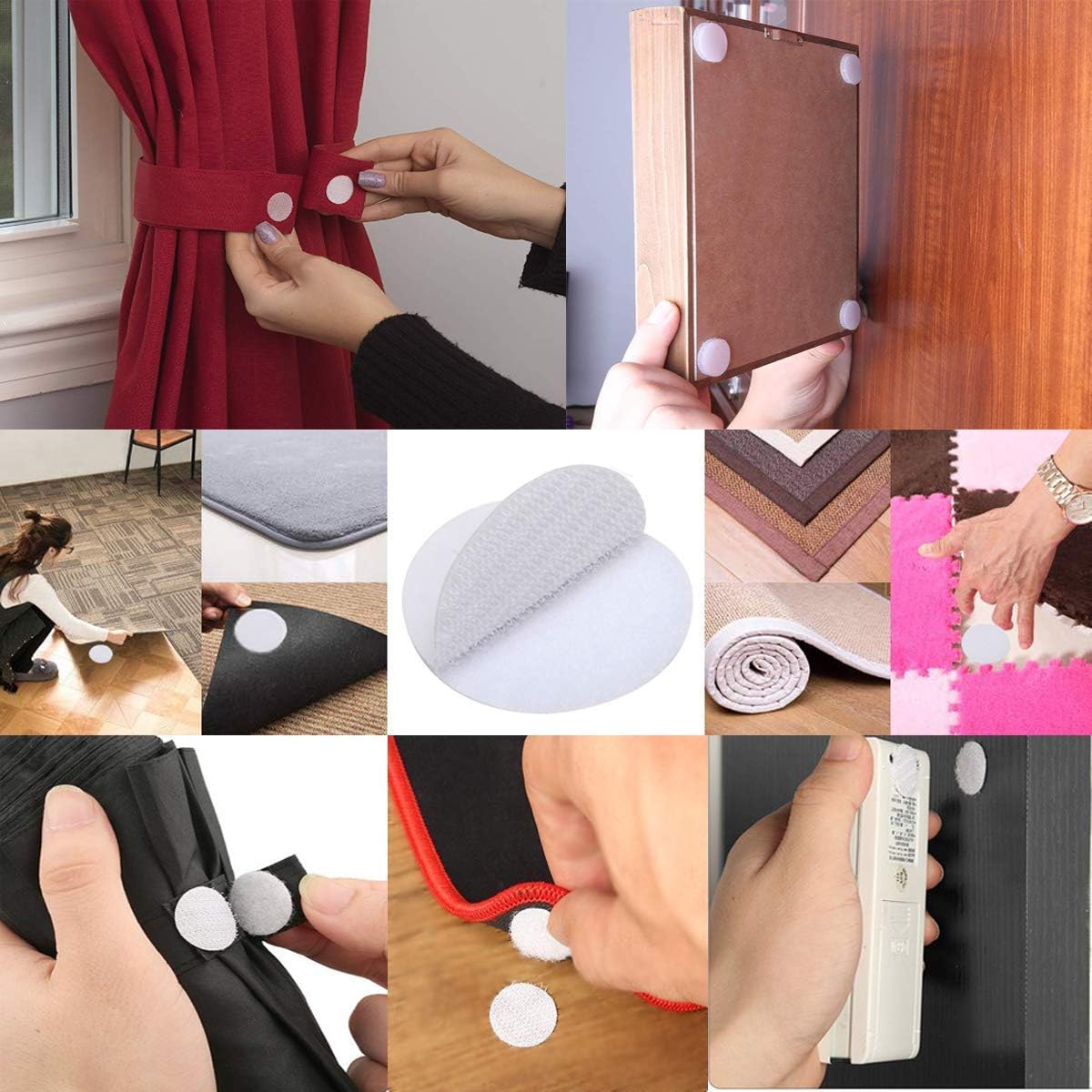 BRAVESHINE Round Sticky-Back Tapes with Adhesive - 36PCS Industrial-Strength Hook and Loop Fasteners - Double Sided Removable Interlocking Tapes for Children Crafts - Round 1.5inch