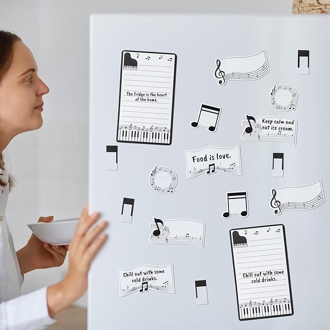 B1ykin Cute Sticky Notes Set - Music is Life Self-Stick Notes Pad, 550 Sheets Writing Memo Pages Sticky Notepad for Teacher Appreciation Gifts, School Office Party Favors Supplies (Musical Note)