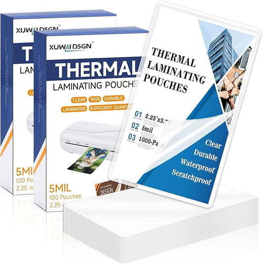 1000 Pack 5mil 2.3x3.7 Thermal Laminating Pouches Badge Laminate Pouches Clear Laminated Luggage Tags Printable Laminator Pouches for Business Permits Cards Hold 2x3.5 in Business Card