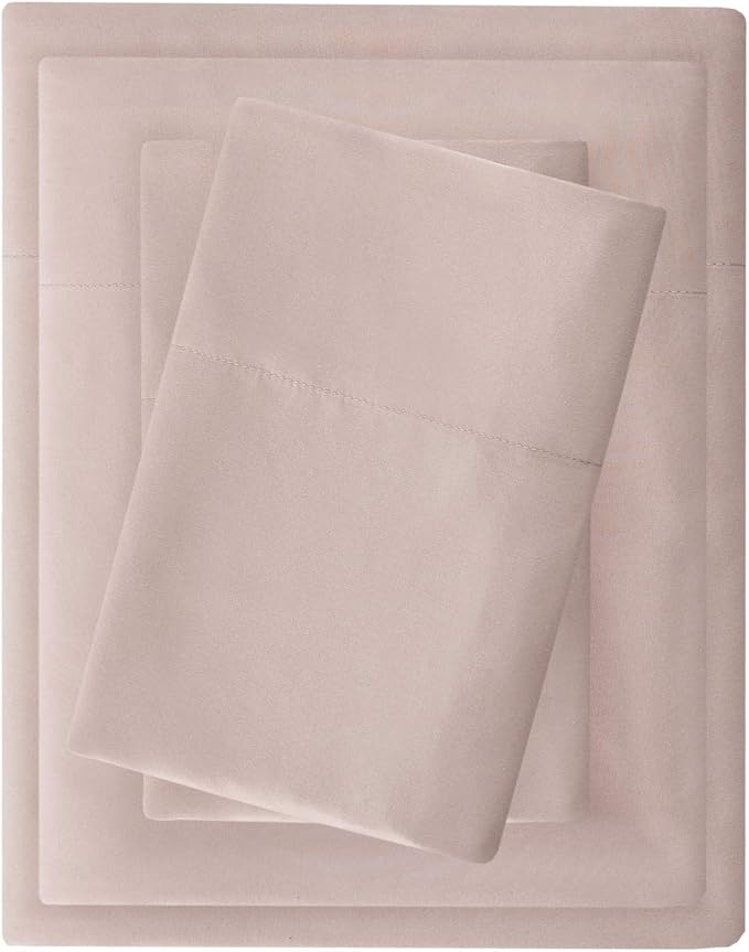 Madison Park 3M Microcell Bed Sheet Set Color Fast, Wrinkle and Stain Resistant, Soft Sheets with 16" Deep Pocket All Season, Cozy Bedding-Set, Matching Pillow Case, Full, Blush, 4 Piece