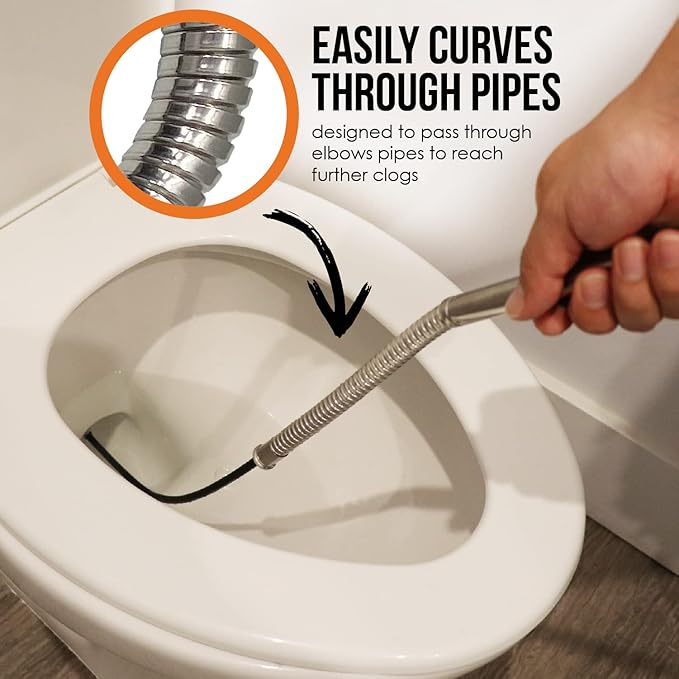 Pistol Grip Grabber Claw, Drain Clog Pickup Snake, Remove Hair and Clogs from Sink, Shower, Tub, Toilet Drains, 5-Ft