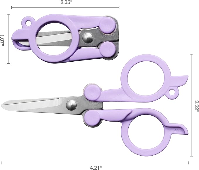 Fiskars Explore Folding Scissor, Designer Collection, Ultra Lilac, Travel Friendly