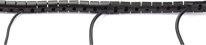 StarTech.com 1.5m (4.9ft) Cable Management Sleeve - Spiral - 1.8" (45mm) Diameter - W/Cable Loading Tool (CMSCOILED3), Black