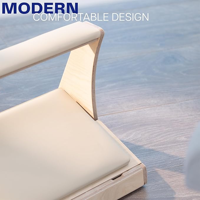 VIVO Under Desk Footrest with Hidden Storage Compartment for Shoes, Tilting Platform and Leg Rest with Thick Padding, Light Wood, STAND-FT03
