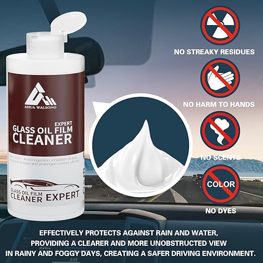 Glass Polish 200ml Cerium Oxide Glass Polishing Solution for Removing Oil Film, Water Spots, Eddies, Glass Water Stains, Wiper Marks on The Glass Surface, Restoring clearity (White, 200ml)