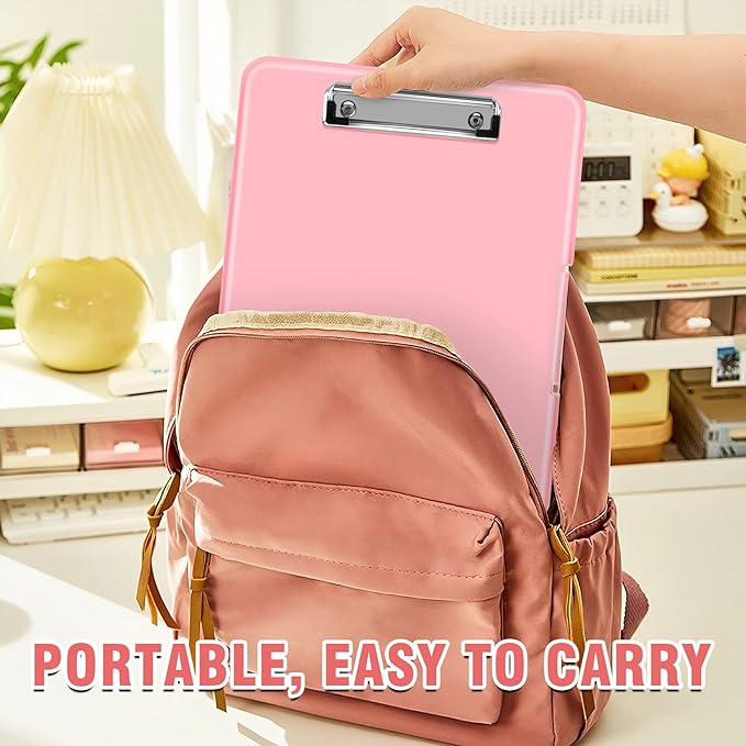 ANZNKU Clipboard with Storage, 13x9.6 Clipboard Foldable Nursing School Essentials, Clip Board Folder for Teacher Nurse Work Office Women, Storage Clipboards with Pen Holder, Document Organizer(Pink)