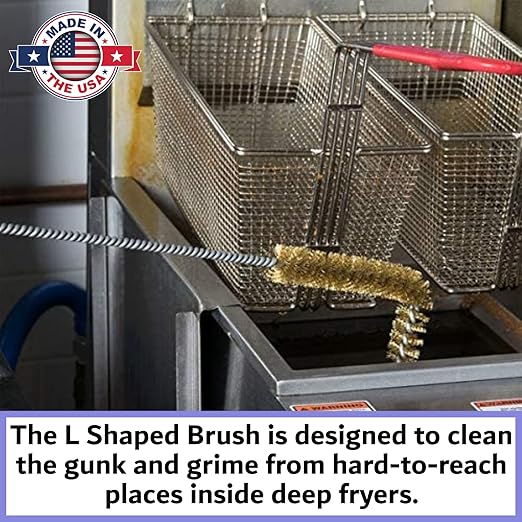 FryOilSaver Co, Fryer Cleaning Tools 3 Piece Set, Deep Fryer Cleaning Rod, High Temp Bristle Fryer Cleaning Brush, Deep Fryer Crumb Scoop, Heat Resistant, Durable, Long Lasting, Best Fryer Tools