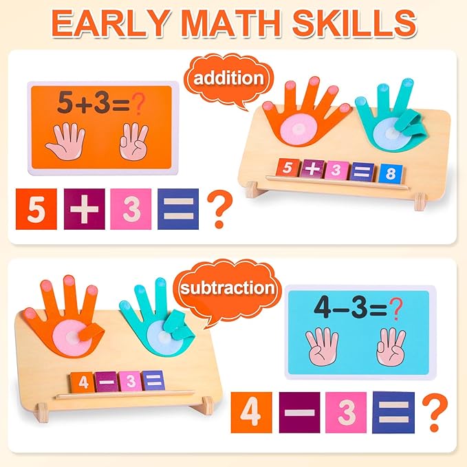Montessori Toys for 3-5 Year Old, Educational Math Manipulatives Learning Toys for Toddlers 3-5 Years, Number Counting Blocks for Kids, Homeschool Kindergarten Supplies Boys Girls Birthday Gifts