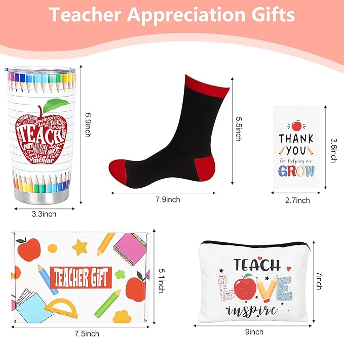 Teacher Appreciation Gifts - Teachers Gifts for Women Men with 20 OZ Wine Tumbler - Teacher's Christmas Birthday Gift - Funny Teachers Gift Ideas - Teacher Appreciation Week - Valentine's Day