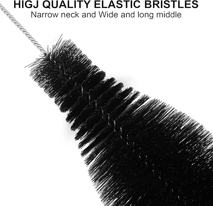 Long Bottle Brush, 15.64 in Bendable Cleaner Brushes for Cleaning Neck Beer Bottles, Wine, Baby Bottles, Water Bottles, Tumblers, Flask, Bird Feeder, Vase, Pipes and Brewing Supplies Black/1Pack