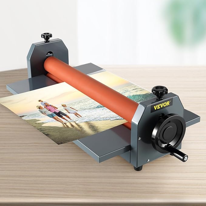 VEVOR Manual Cold Roll Laminator Commercial Professional 25 Inch 1.18" Thickness Foldable Roll Laminating Machine Vinyl Photo Film Mounting Laminator for Uses 25" Max Film Width