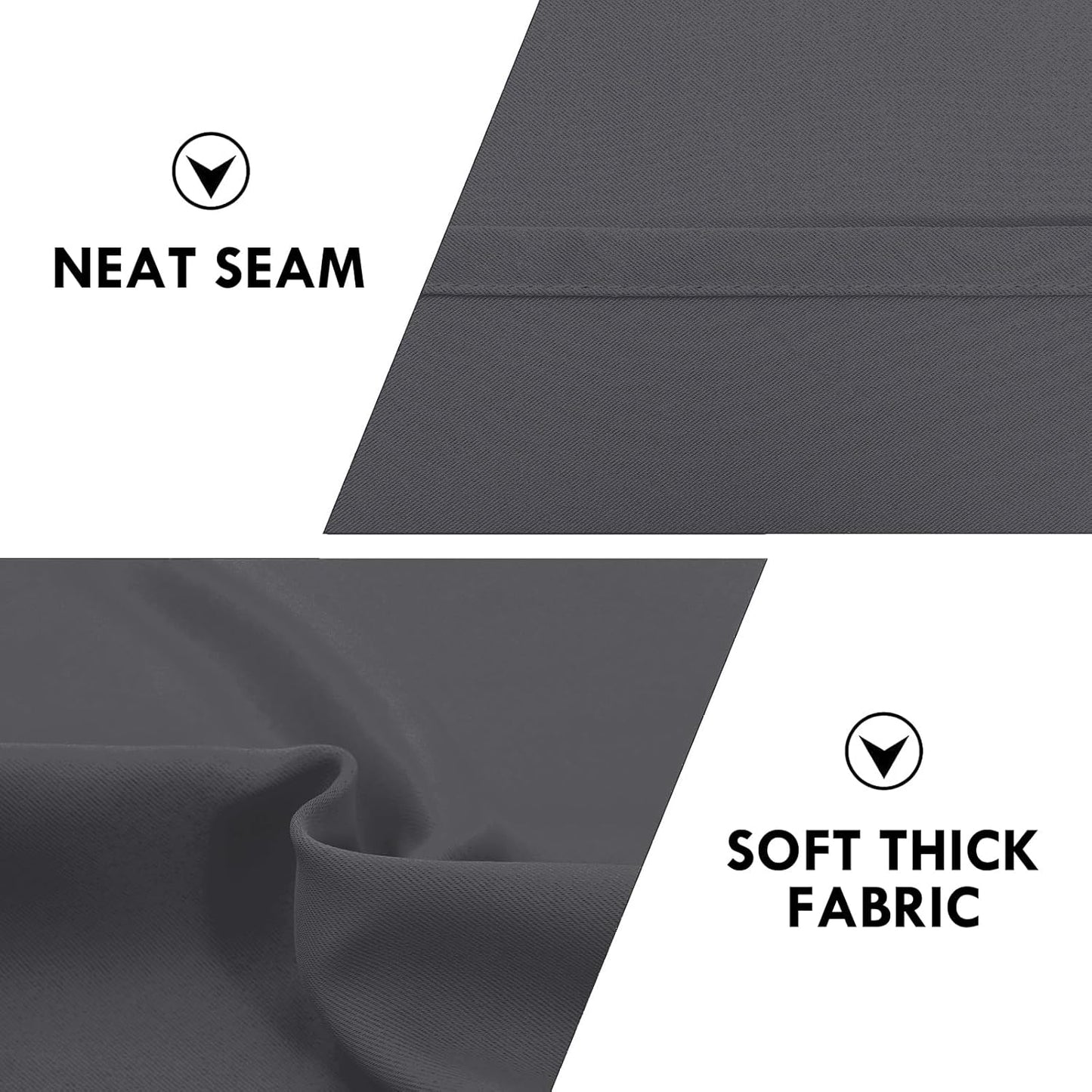 DWCN Bedroom Blackout Curtains 70 x 63 Inches Length 2 Panels Set, Solid Thermal Insulated Energy Saving Rod Pocket Window Treatment Curtains Blackout Drapes (W70 x L63 Inch, Dark Grey)