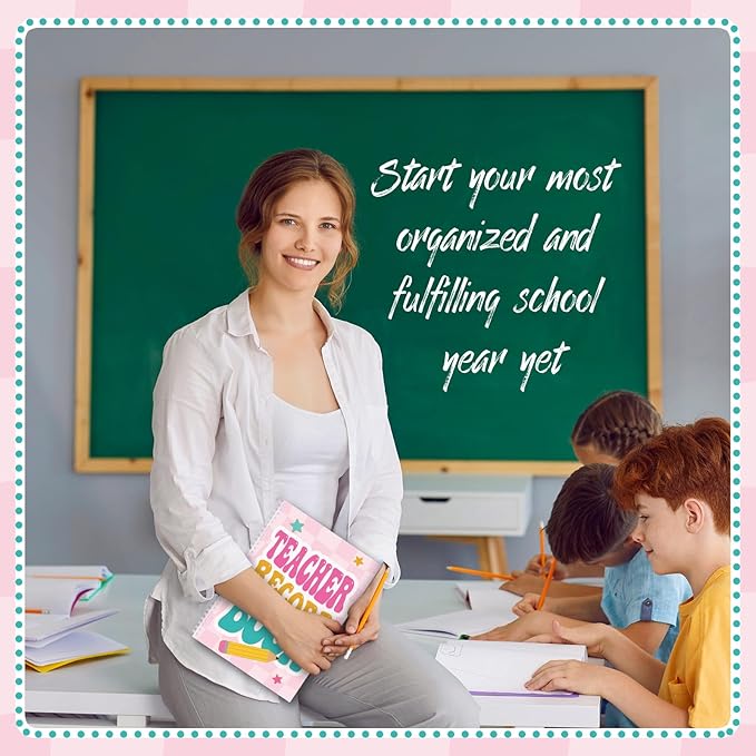 Retro Teacher Record Book Teacher Grade Book 2026-2027 Spiral Bound Record Class Planner 2026 Gradebook Office Favors for Classroom Attendance Supplies Double Sided Printing