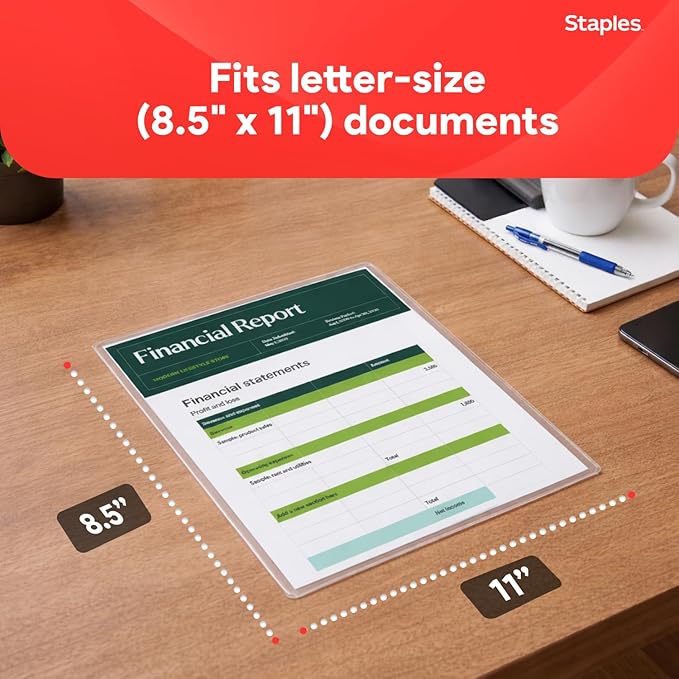 Staples Letter Size Thermal Laminating Pouches, 3 mil, 50 Pack