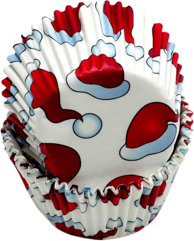 Chef Craft Paper Patterned Cupcake Liners, 50 count, White/Red