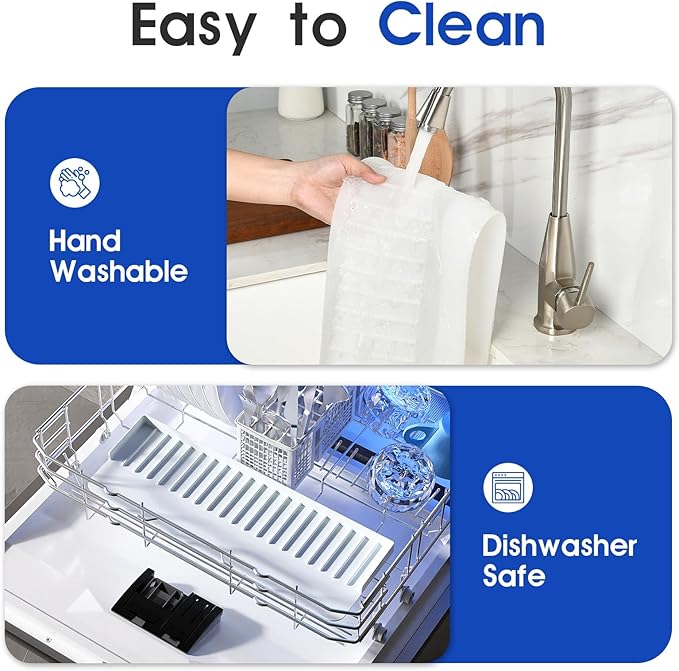 20"x4" Silicone Sink Edge Protector - Splash Guard with Suction Cups & 5° Tilt, Cuttable Edge Guard for Kitchen Sink, Bathroom,Granite & Quartz Countertops(White)