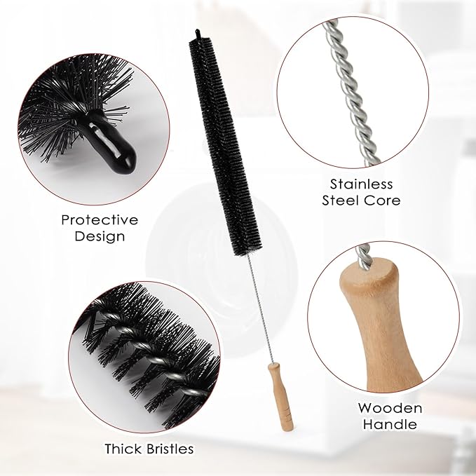 Dryer Vent Cleaner Kit, 2 Pack Dryer Lint Brush, 30 Inch Long Flexible Lint Remover, Refrigerator Coil Cleaning Brush, Home Essentials (Short-Style)
