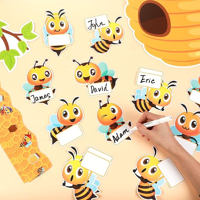 gisgfim Bee Bulletin Board Decoration Set Spring Summer Bee Sunflowers Borders Cutouts Decor for School Classroom Teacher Students Door Welcome Bulletin Board Craft Wall(Our Class is UN-BEE-LIEVABLE)