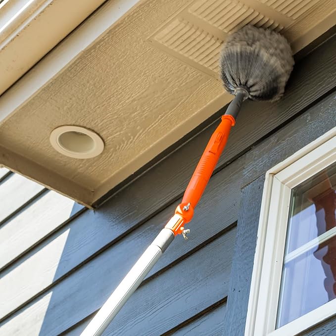 Cobweb Ceiling Fan Powered Duster Interior & Exterior | Adjustable Arm | for Hand use and Extention Pole use | Removable Cleanable Head | EZ Smart Power Duster (Extension Pole Sold Separately)…