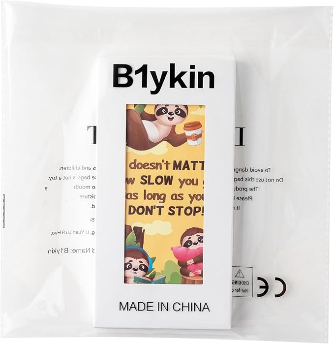 B1ykin Cute Sticky Notes Set - It Does Matter How Slow You GO, As Long As You Don’t Stop Self-Stick Notes Pad, 550 Sheets Writing Memo Pages Sticky Notepad for Teacher Appreciation Gifts (Sloth)