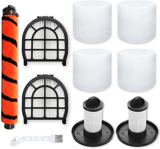 Leemone Replacement Parts for Shark LZ600 LZ601 LZ602 LZ602C APEX UpLight Lift-Away DuoClean Vacuum Cleaner, 2 Post Hepa & 2 Pre-Motor Filters, 4 Foam Filters, 1 Soft Brush Roll