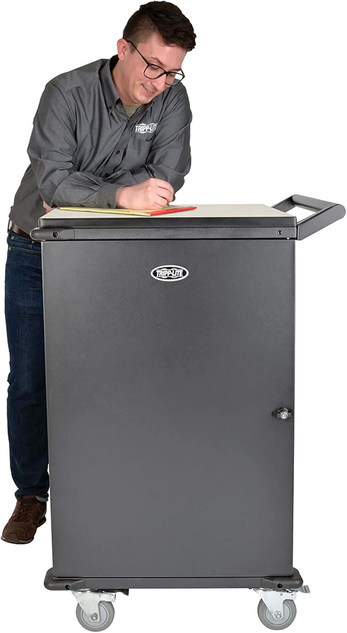 Tripp Lite 42-Port AC Mobile Charging Cart Storage Station for Chromebooks, iPads, Laptops, Tablets, Black (CSC42AC)