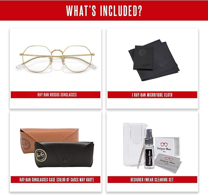 Ray-Ban Jack RB3565 Rounded Hexagonal Sunglasses for Men for Women +BUNDLE with ACCESSORY EYEWEAR KIT
