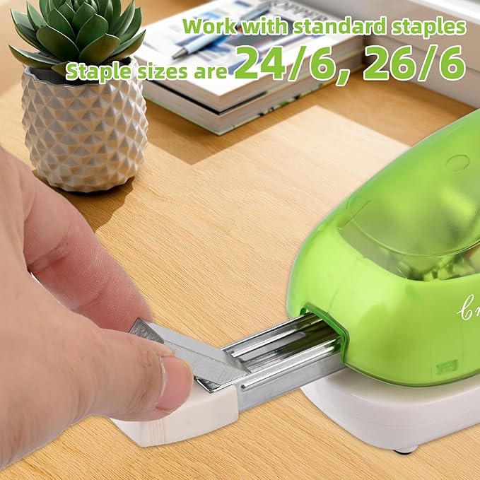 Electric Stapler，Including 2000 Staples and 1 Staple Remover, Suitable for Palm Size and high Comfort，25 Sheet Capacity, AC Adapter or Battery Powered，Battery not Included