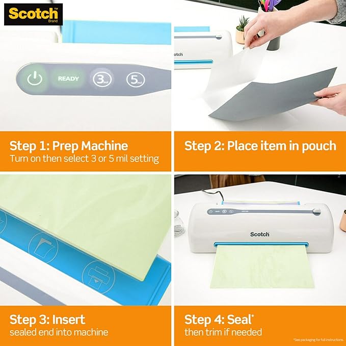 Scotch 3M Dual Laminate Refill, 12 Inches x 100 Feet Roll, Heat-Free Laminating (DL1001)
