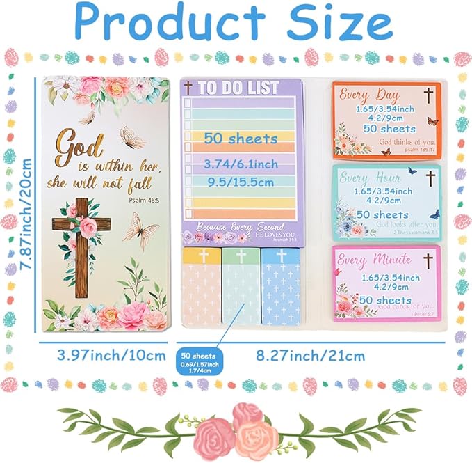 QPIXVB Bible Sticky Notes,Bible Study Supplies,550 Sheets Post It Notes,Cute Gifts for Book Lovers,Classroom Christmas Gift for Students,Note Taking Supplies,Divider Tabs Bundle School Stuff