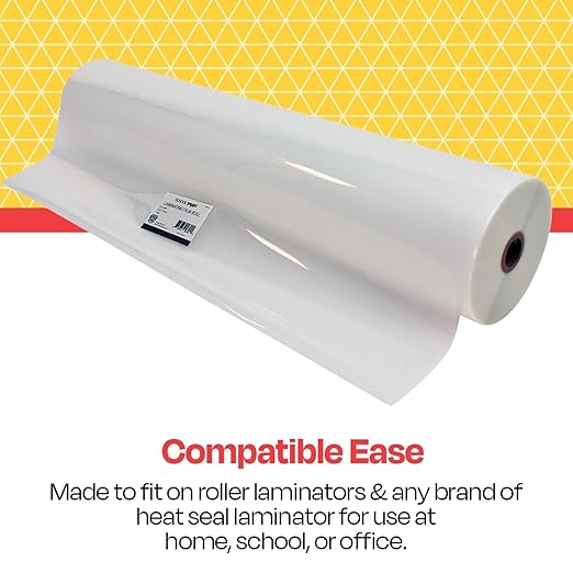 School Smart Laminating Film Roll, 25 Inches x 500 Feet, 3 Mil Thick, High Gloss