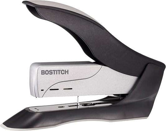 Bostitch Office inHANCE+100 Heavy Duty Stapler - Two Fingers, No Effort, Spring Powered Stapler - 100 Sheets, Gray (1300)