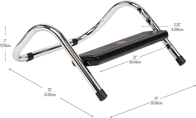 Mind Reader Foot Rest, Under Desk at Work, Ergonomic, Height Adjustable, Office, Metal, 14" L x 13" W x 7" H, Black